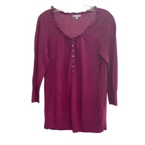 Gap V Neck Sweater with Ruffles